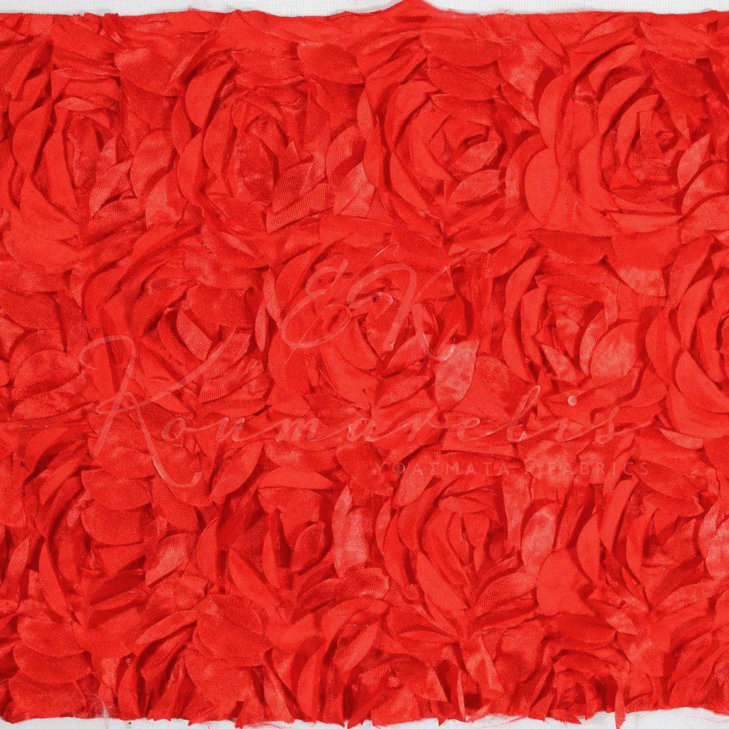 Braided fabric Rose-Red