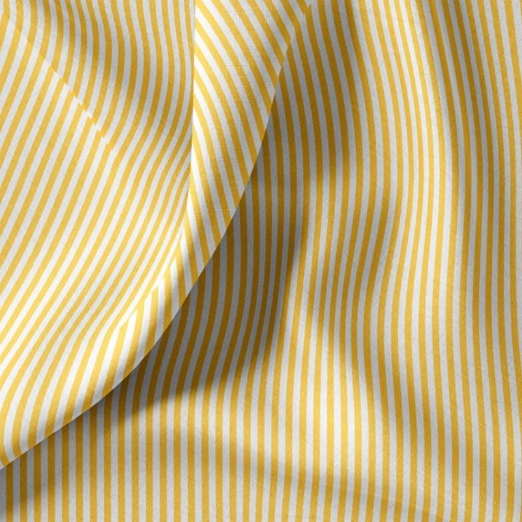 Poplin 100% Cotton - White/Yellow Striped - 2