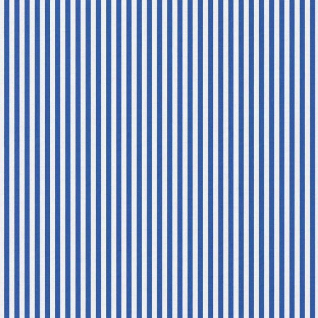 Poplin 100% Cotton - White/Blue Striped - 1
