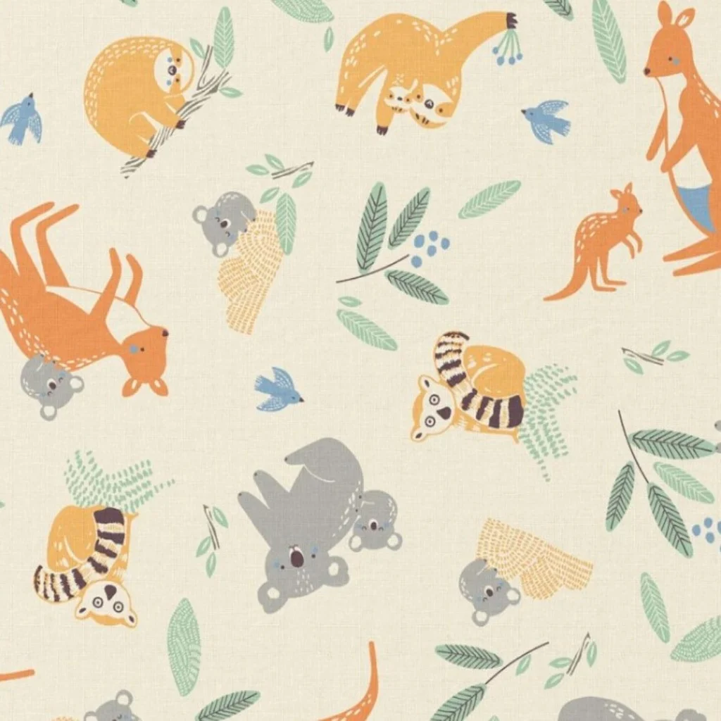 Ποπλίνα 100% Βαμβάκι - Ζωάκια της Ζούγκλας - 1