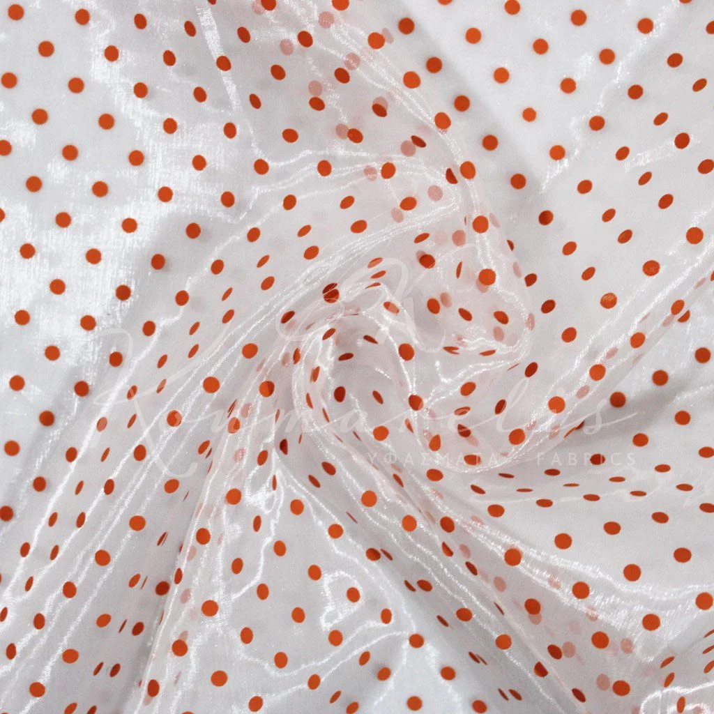 Organza Polka Dot-Orange