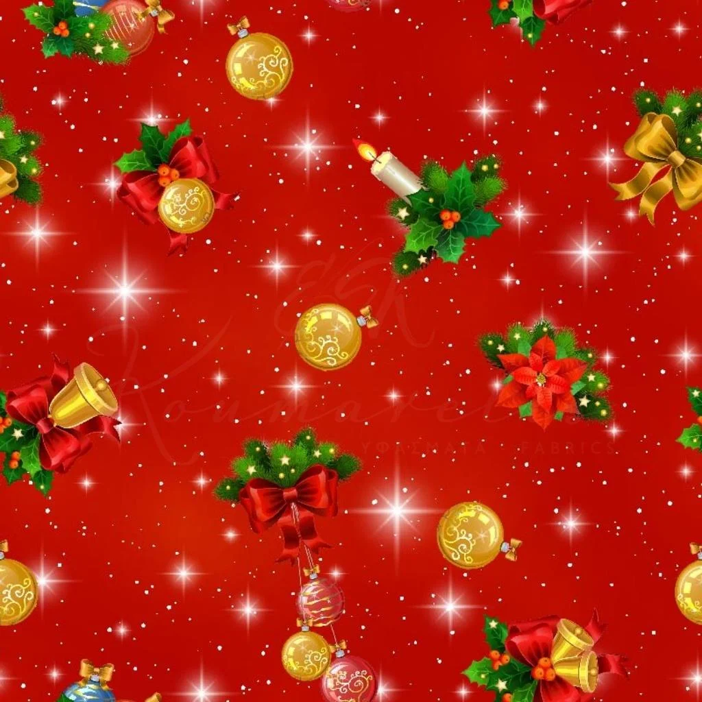 Χριστουγεννιάτικη Λονέτα - Χρυσά Στολίδια - 1