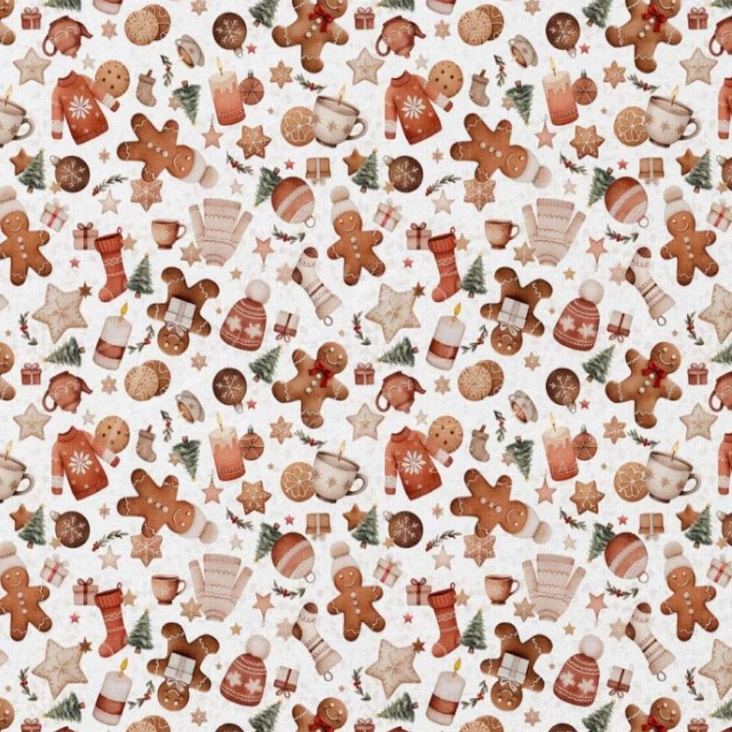 Ποπλίνα 100% Βαμβάκι - Gingerbread cookies - 1