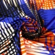 Lycra - Geometric Orange/Blue Royal