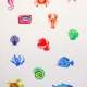 Linen Look - Sea Life Print - 4
