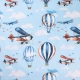 Bedding 100% Cotton - Hot Air Balloons & Airplanes - 1