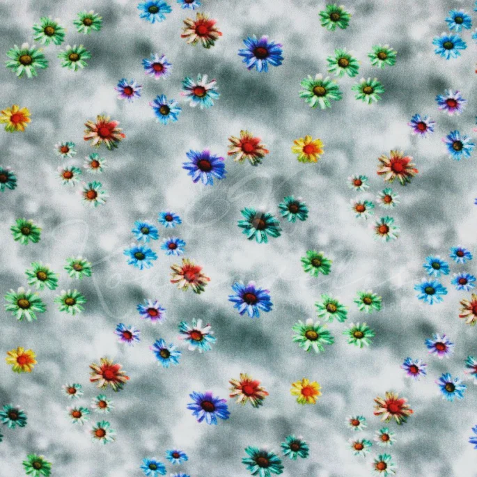 Viscose - Colorful daisy on a grey background