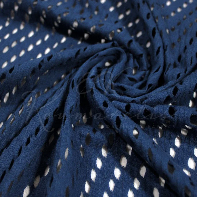 Fishnet Cloth Elastic - Navy Blue - 1