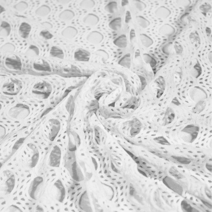Elastic Knitted Lace - White