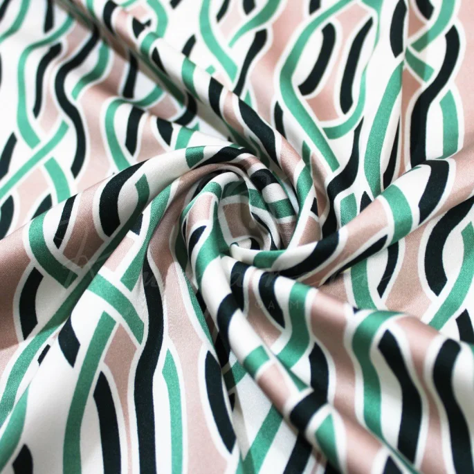 Κρεπ Σατέν Silk Touch - Vintage Chain Πράσινο - 2