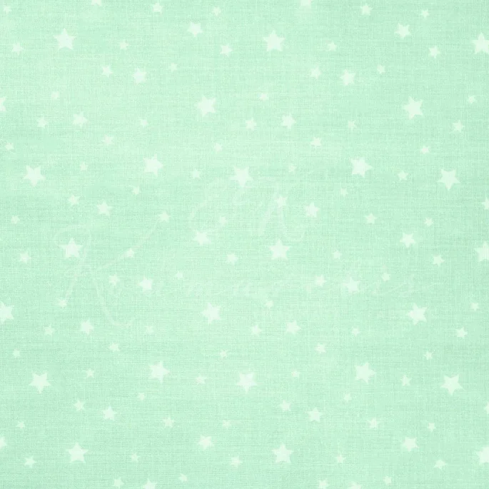 Bedding 100% Cotton - Stars White Mint Green