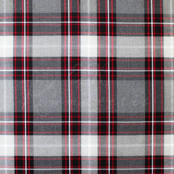 Παλτόπανο Βελούρ - Καρό Σκωτίας Γκρι/Κόκκινο - 1