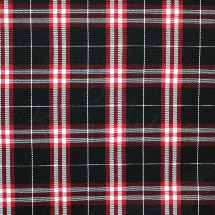 Παλτόπανο Βελούρ - Καρό Σκωτίας Μαύρο/Κόκκινο
