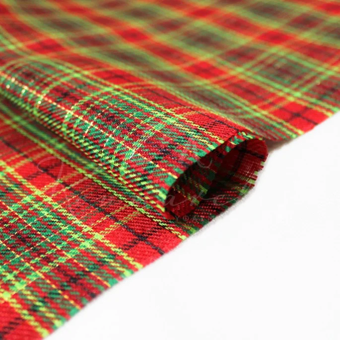 Christmas Tartan with Gold Thread - Red - 2
