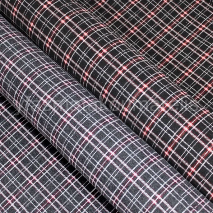 Fleece Flannel in plaid gray design - 4