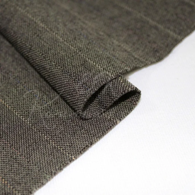 Wool Stripes - Grey Olive Gold Thread