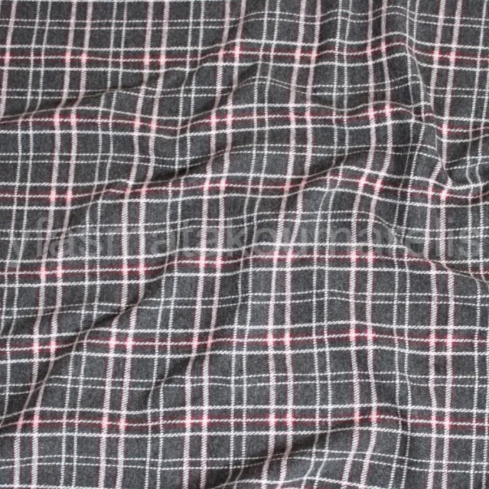 Fleece Flannel in plaid gray design - 3