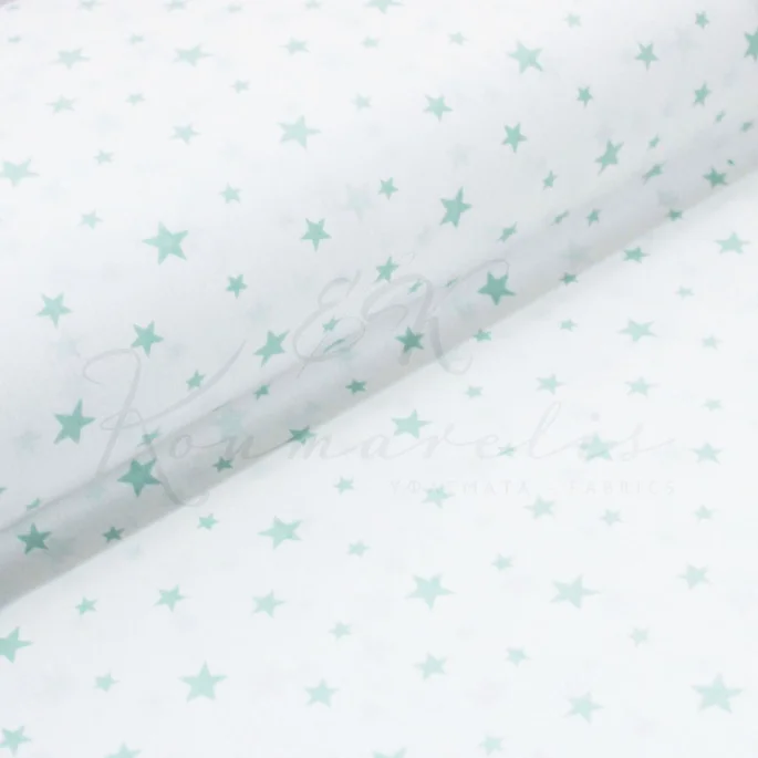 Bright green stars on a white background - 2
