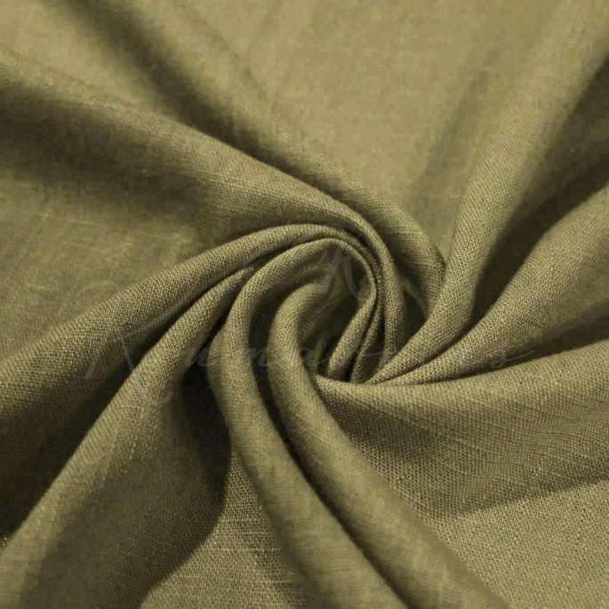 Linen with Viscose - Light Olive