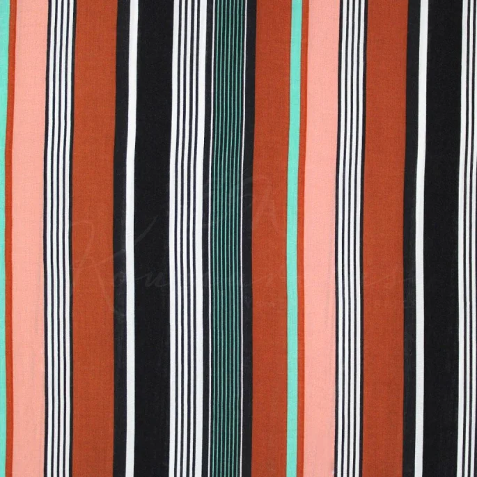 Viscose - Stripes Terracotta