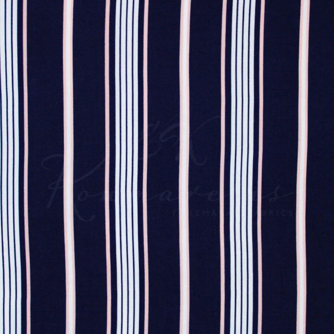 Viscose - Stripes Blue
