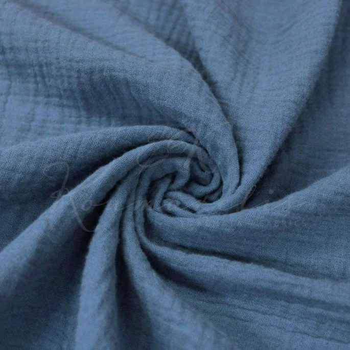 Μουσελίνα Βαμβακερή (Double Gauze) - Μπλε Ραφ