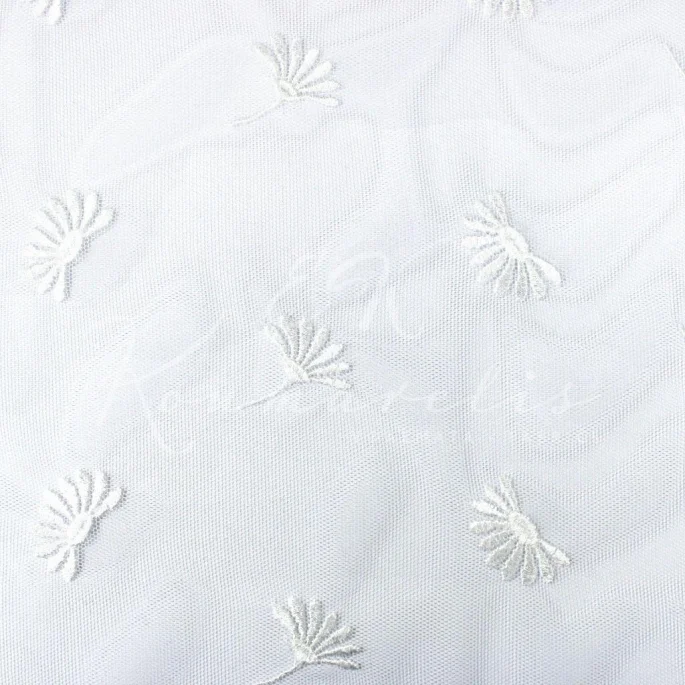 Tulle Elastic - Daisies (Silicone Net)