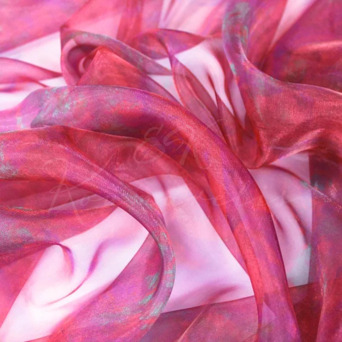 Organza - Fuchsia with Τurquoise/Purple Iridescence - 2