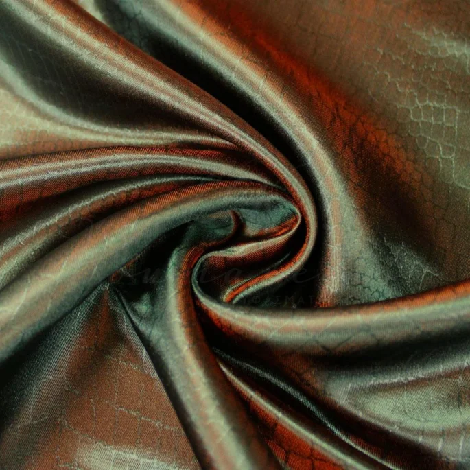 Jacquard Satin Taffeta – Iridescent Snake Print