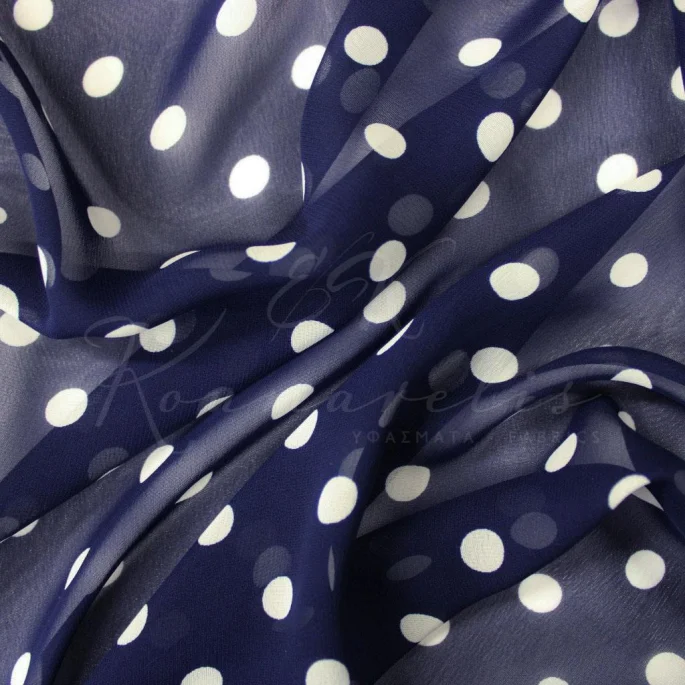 Muslin - Blue Medium Polkadot