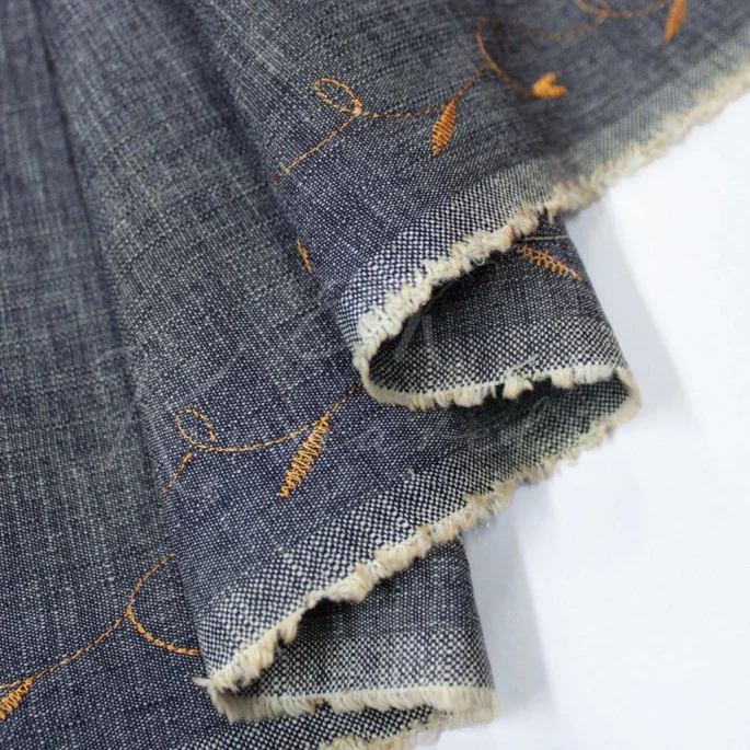 Τζιν Βαμβακερό - Φλοράλ Μπορντούρα