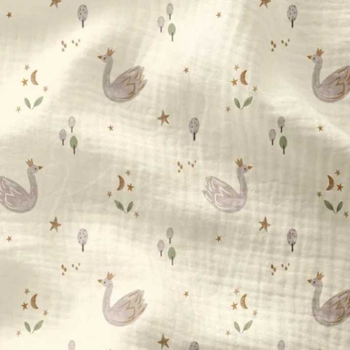 Μουσελίνα Βαμβακερή (Double Gauze) - Κύκνοι