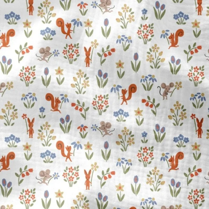 Μουσελίνα Βαμβακερή (Double Gauze) - Σκιουράκια