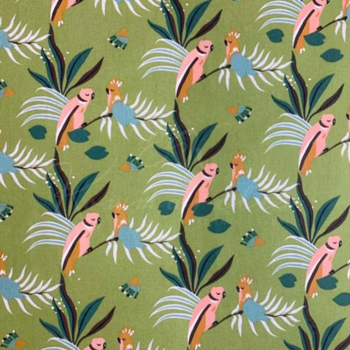 Ποπλίνα 100% Βαμβάκι - Παπαγάλοι