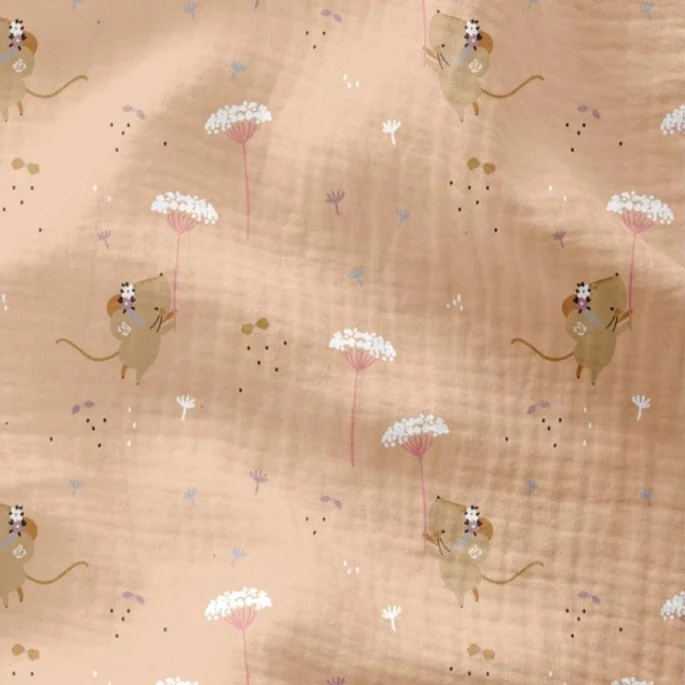 Double Gauze - Floral Mice