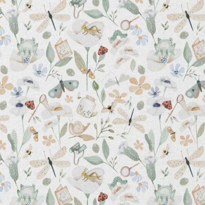 Ποπλίνα 100% Βαμβάκι -  Λουλούδια και Έντομα της λίμνης