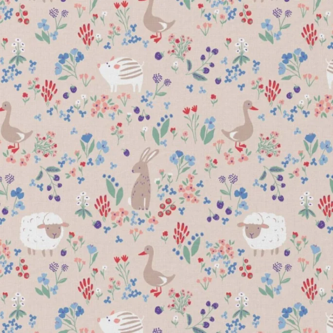 Poplin 100% Cotton - Farm Animals