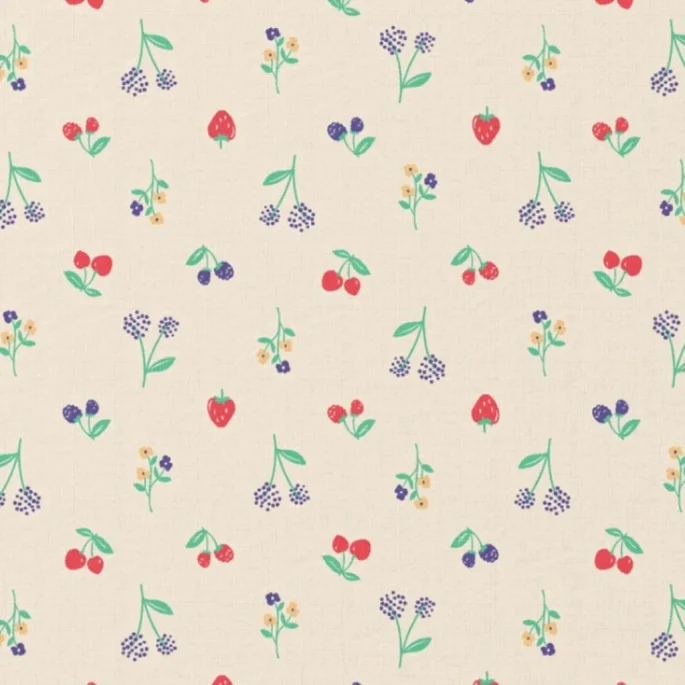 Ποπλίνα 100% Βαμβάκι - Κεράσια Βατούμαρα και Φράουλες