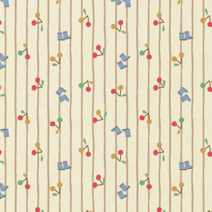 Ποπλίνα 100% Βαμβάκι - Κερασάκια και Γαλότσες