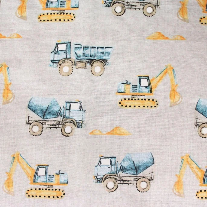 Σεντονόπανο 100% Βαμβάκι - Μπουλντόζες