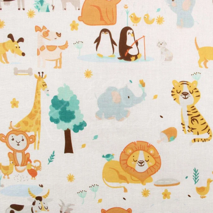 Bedding 100% Cotton - Happy Animals