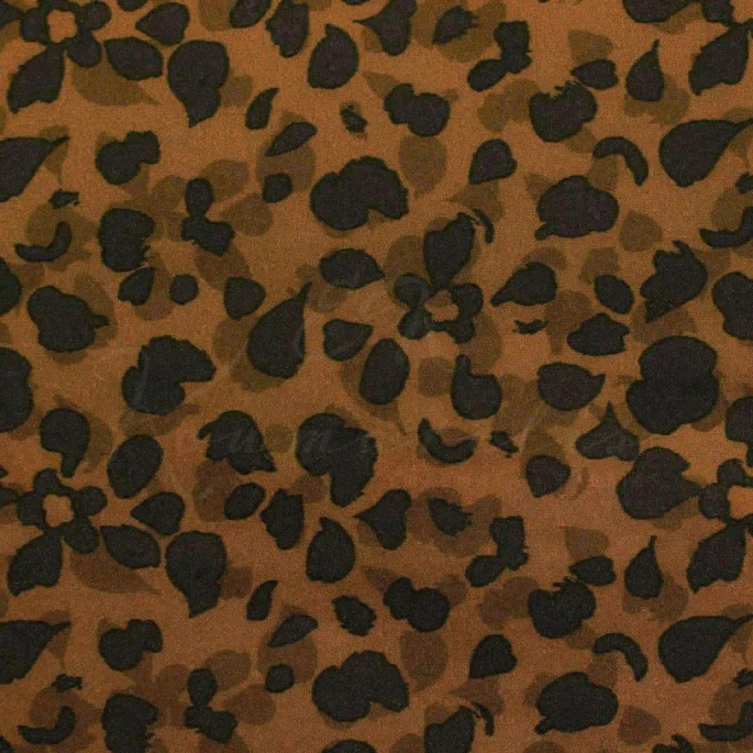 Viscose – Animal print deep brown