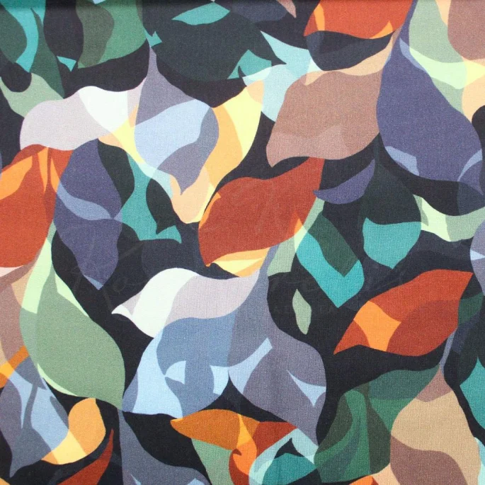 Βισκόζ - Πετρόλ/Καφέ Φλοράλ