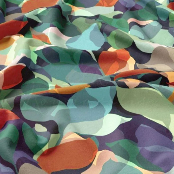 Βισκόζ - Πετρόλ/Καφέ Φλοράλ