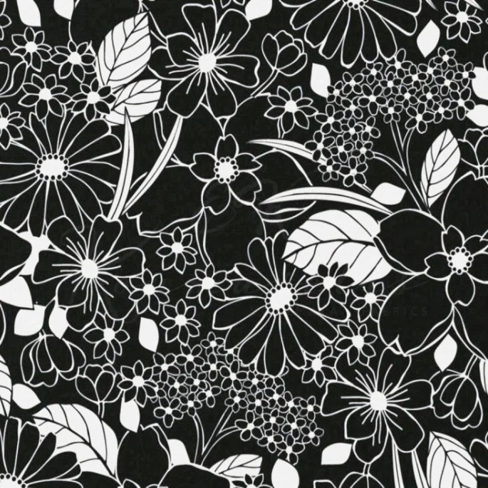 Βισκόζ - Ασπρόμαυρο Φλοράλ