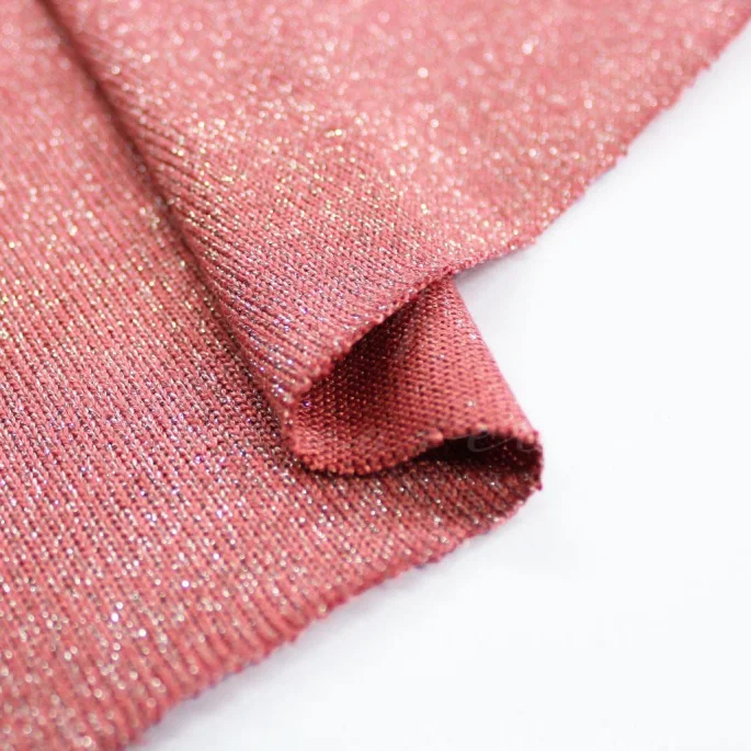 Lurex Knit - Dusty pink with silver thread