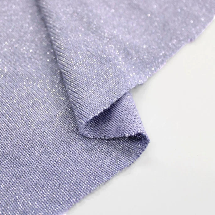 Lurex Knit - Violet with silver thread