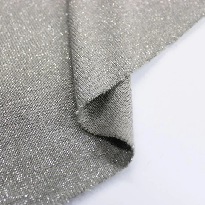 Lurex Knit - Grey with silver thread
