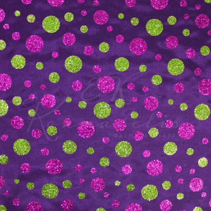 Taffeta Glitter Polka Dot-Purple - 1