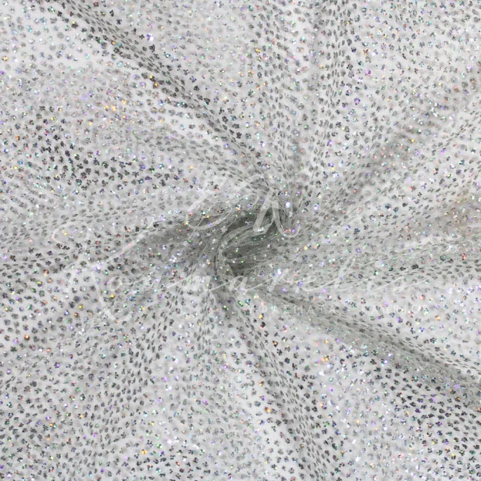 Sequin Tulle-Silver - 1